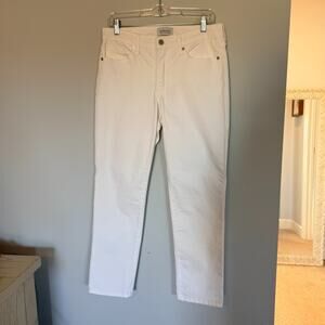 Crown and Ivy Womens Straight Jeans Size 8 White Preppy Spring Summer Classic